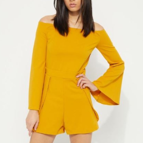 yellow long sleeve jumpsuit